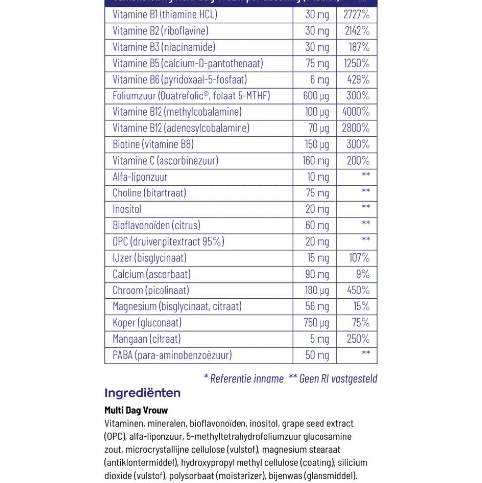Vitakruid Multi Nacht Vrouw 30 tabletten