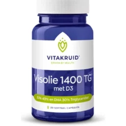 Vitakruid Visolie 1400 Met D3 Triglyceriden EPA 40% & DHA 30% 30 capsules