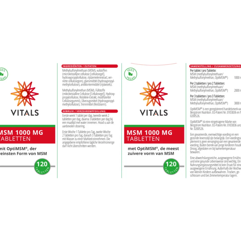Vitals Msm 1000mg 120 tabletten