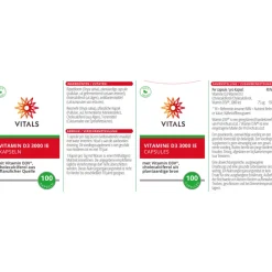 Vitals Vitamine D3 3000IE 100 capsules
