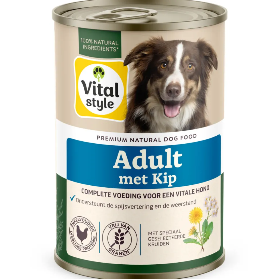 Vitalstyle Hondenvoer Blik Kip 400 gr