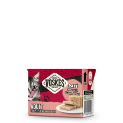 Voskes Kattenvoer Nat Paté Adult Heek met Zalm & Erwtjes 85 gr
