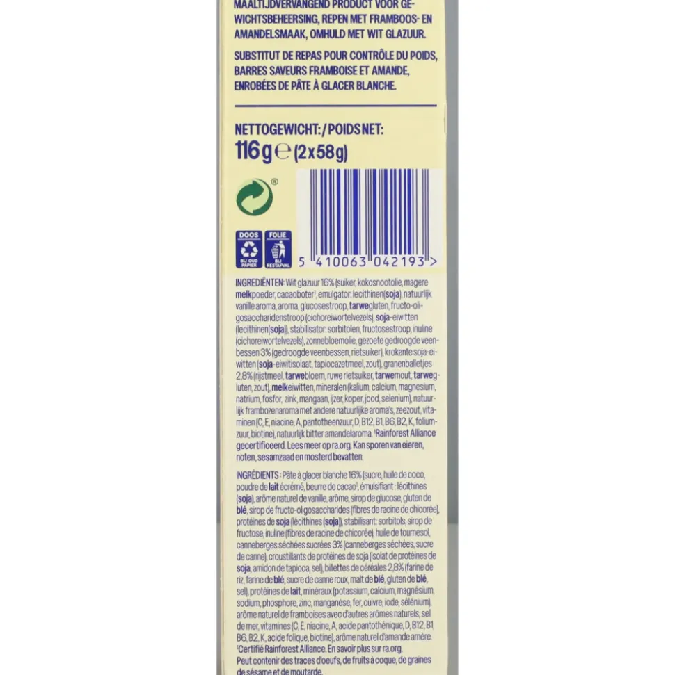 WeCare Meal Replacement Bars Raspberry Almond 116 gr