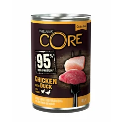 Wellness Core Hondenvoer Blik Kip - Eend - Wortel 400 gr