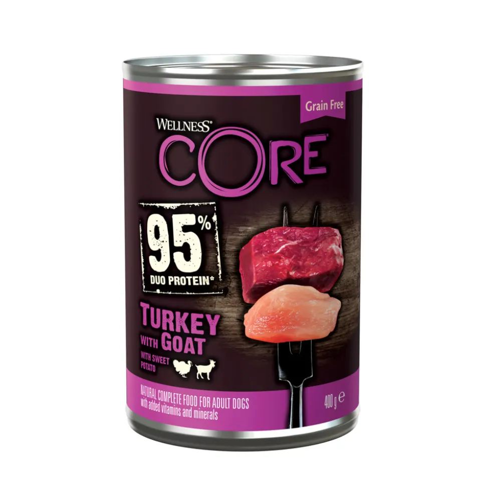 Wellness Core Hondenvoer Blik Kalkoen - Geit - Zoete Aardappel 400 gr
