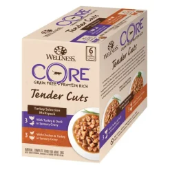 Wellness Core Kattenvoer Tender Cuts Selection 6-pack Kalkoen 6 x 85 gr