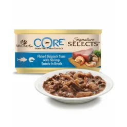Wellness Core Kattenvoer Signature Selects Flaked Tonijn - Garnaal 79 gr