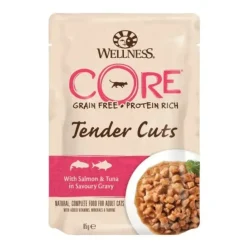 Wellness Core Kattenvoer Tender Cuts Zalm - Tonijn 85 gr