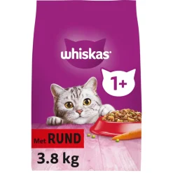 Whiskas 1+ Adult Katten Droogvoer Rund 3,8 kg