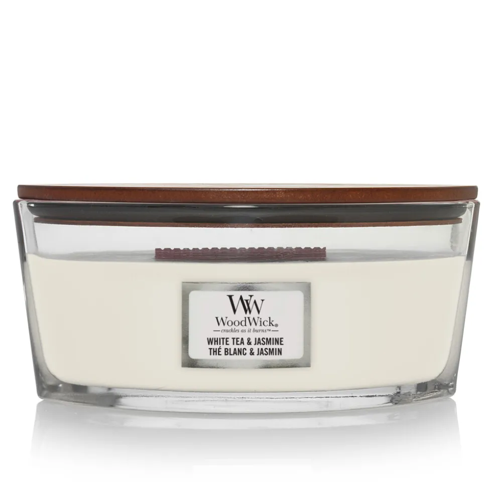 WoodWick Geurkaars Ellipse White Tea & Jasmine 454 gr