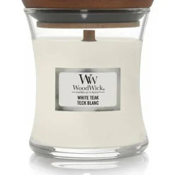 WoodWick Geurkaars Mini White Teak 85 gr