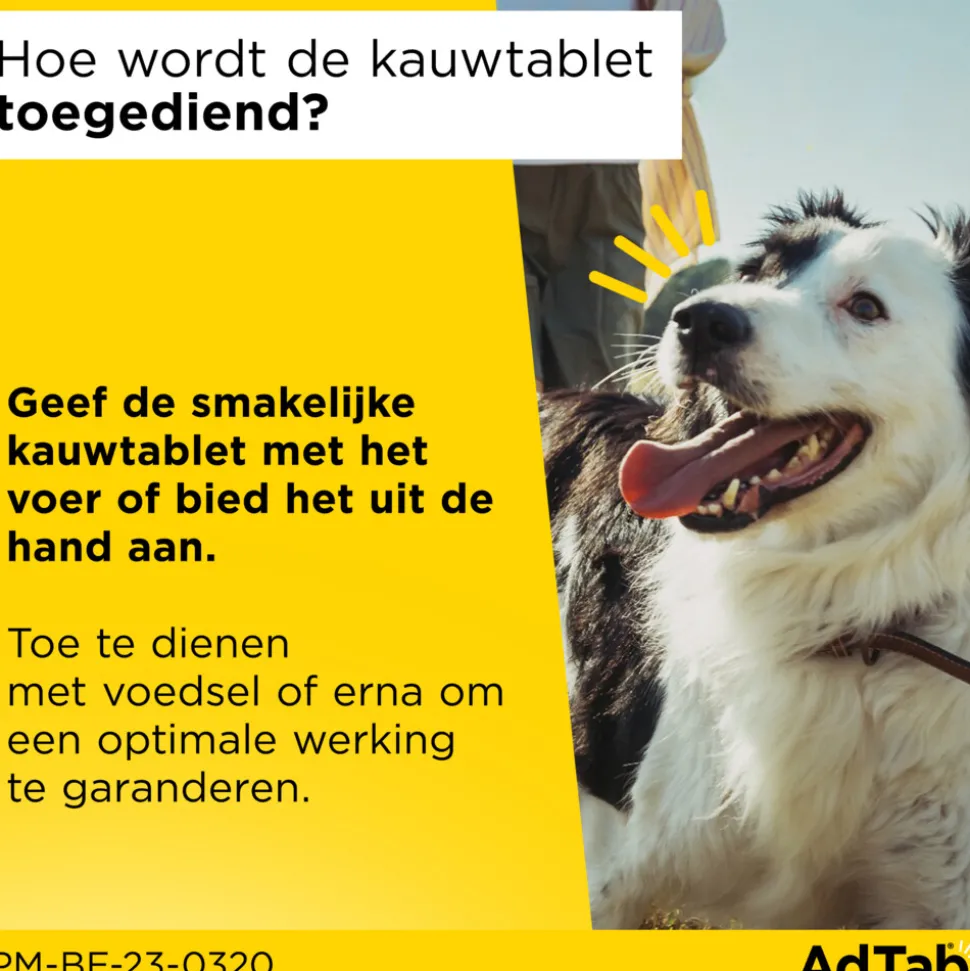 2x AdTab Anti Vlo en Teek Kauwtabletten Hond >11-22 kg 3 tabletten
