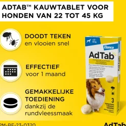 2x AdTab Anti Vlo en Teek Kauwtabletten Hond ><noscript><img width=