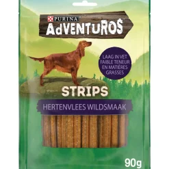 6x Adventuros Hondensnack Strips Hertensmaak 90 gr