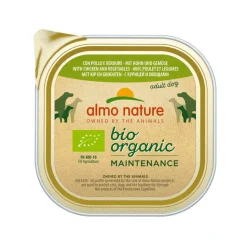 9x Almo Nature Bio Organic Maintenance Hondenvoer Kip & Groenten 300 gr