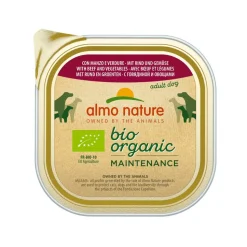 9x Almo Nature Bio Organic Maintenance Hondenvoer Rund & Groenten 300 gr