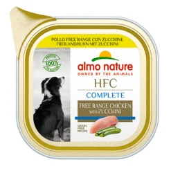 17x Almo Nature HFC Alu Hondenvoer Nat Blikje Vrije Kip 85 gr