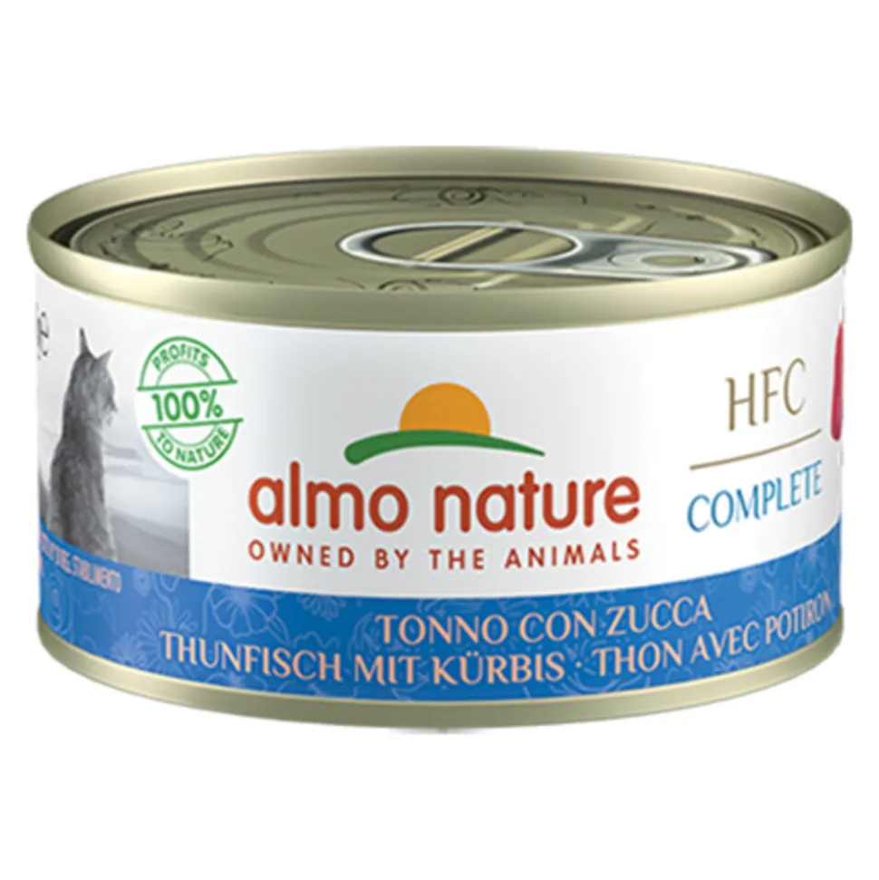 24x Almo Nature HFC Complete Graanvrij Kattenvoer Nat Tonijn & Pompoen 70 gr