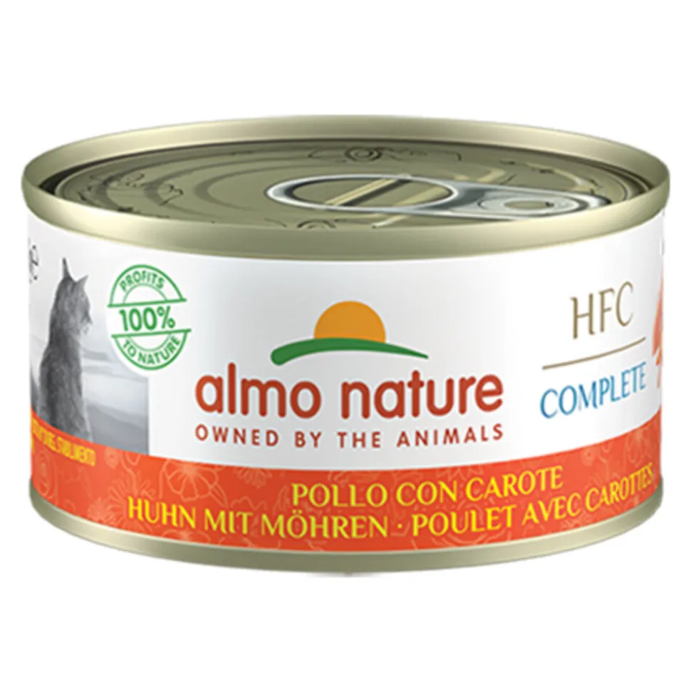 24x Almo Nature HFC Complete Graanvrij Kattenvoer Nat Kip & Wortel 70 gr