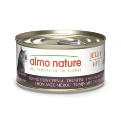 24x Almo Nature HFC Kattenvoer Nat Blikje Tonijn & Tandbaars 70 gr