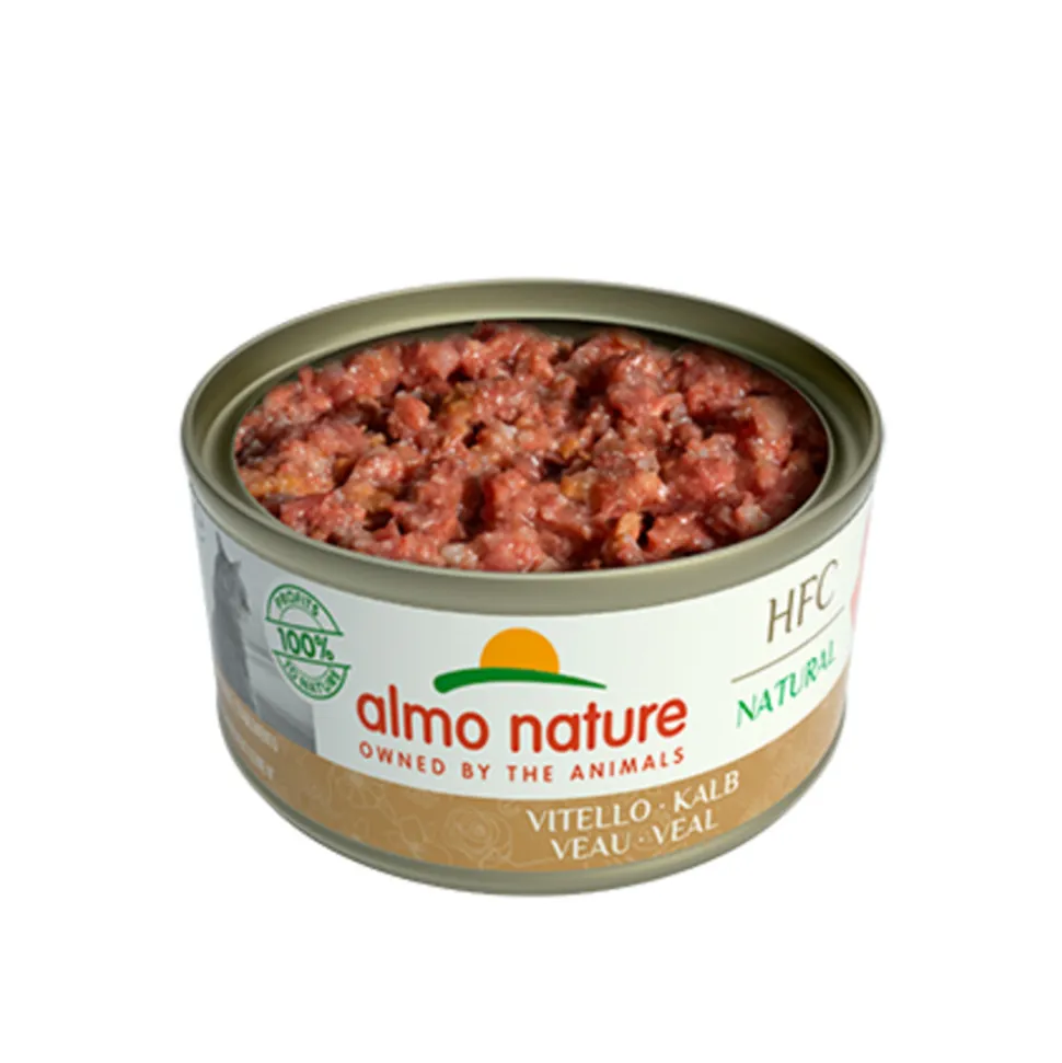 24x Almo Nature HFC Natural Kattenvoer Nat Blikje Kalfsvlees 70 gr
