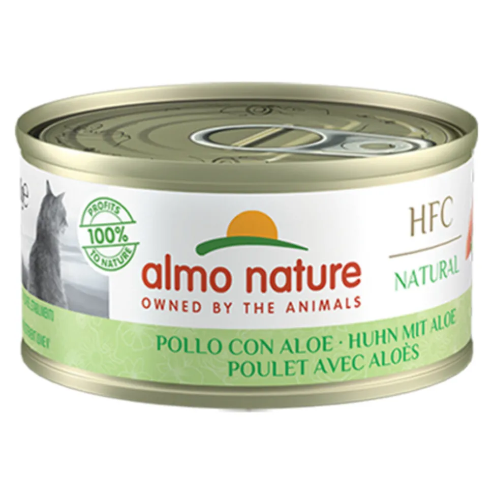 24x Almo Nature HFC Natural Kattenvoer Nat Blikje Kip met Aloë 70 gr