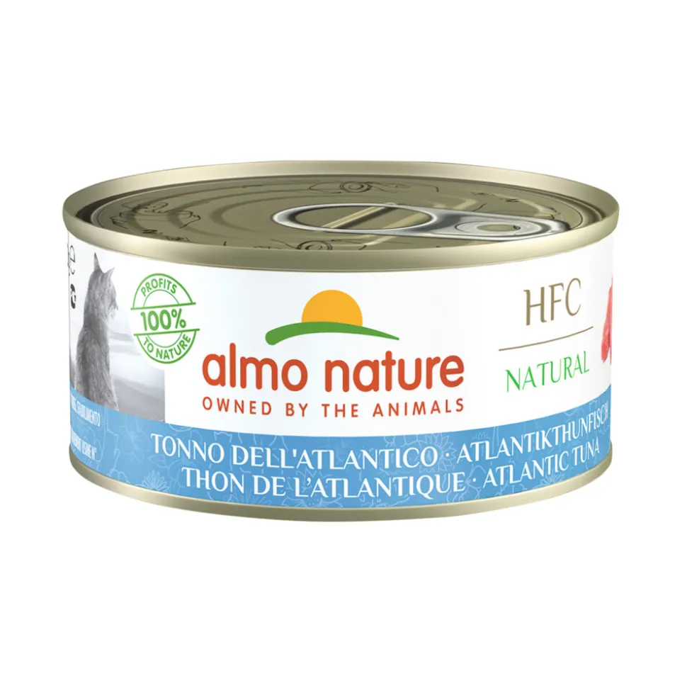 24x Almo Nature HFC Natural Kattenvoer Nat Blik Atlantische Tonijn 150 gr