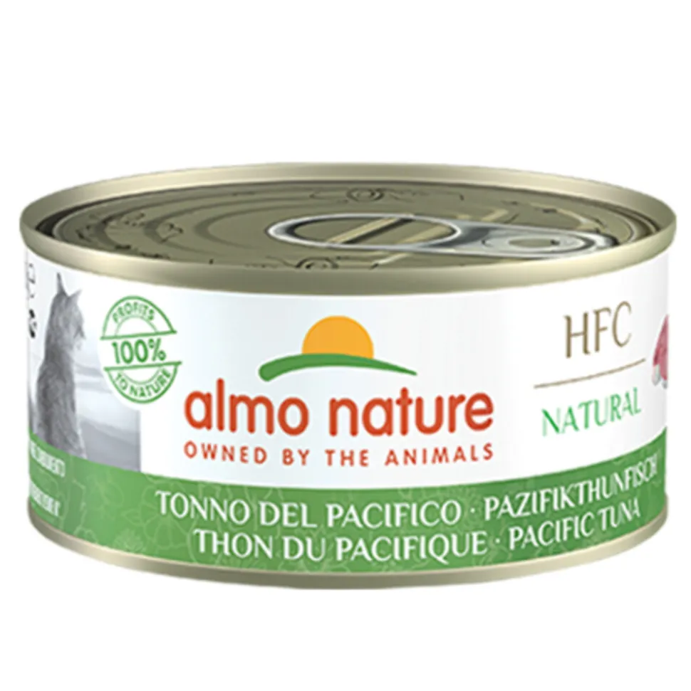 24x Almo Nature HFC Natural Kattenvoer Nat Blik Stille Oceaan Tonijn 150 gr