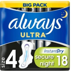 4x Always Maandverband Platinum Ultra Night 18 stuks