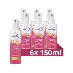 6x Andrélon 5-in-1 Anti-Klit Spray Levendig Lang 150 ml