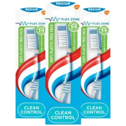 3x Aquafresh Tandenborstel Clean Control Medium