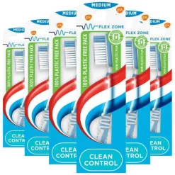 6x Aquafresh Tandenborstel Clean Control Medium