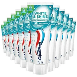 12x Aquafresh Tandpasta White & Shine 75 ml