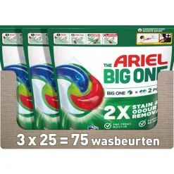 3x Ariel 3in1 Wasmiddel Pods The Big One Original 25 stuks