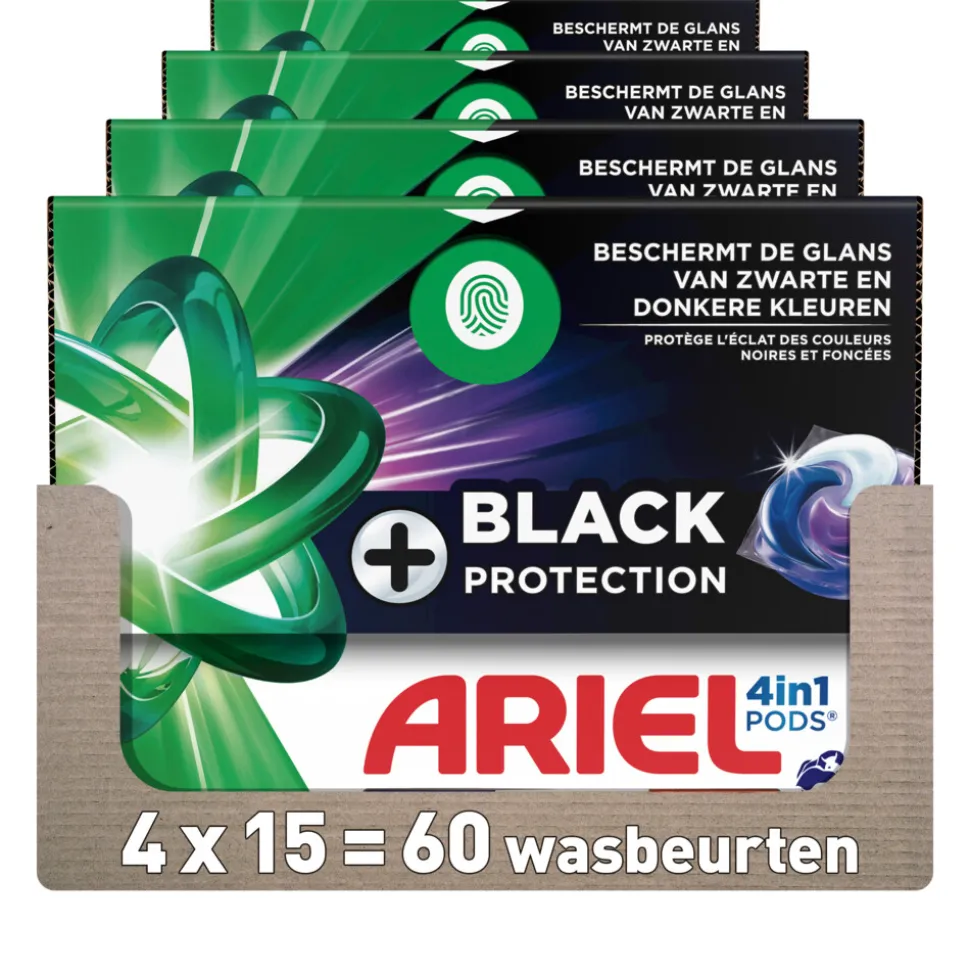 4x Ariel 4in1 Wasmiddel Pods Revitablack 15 stuks