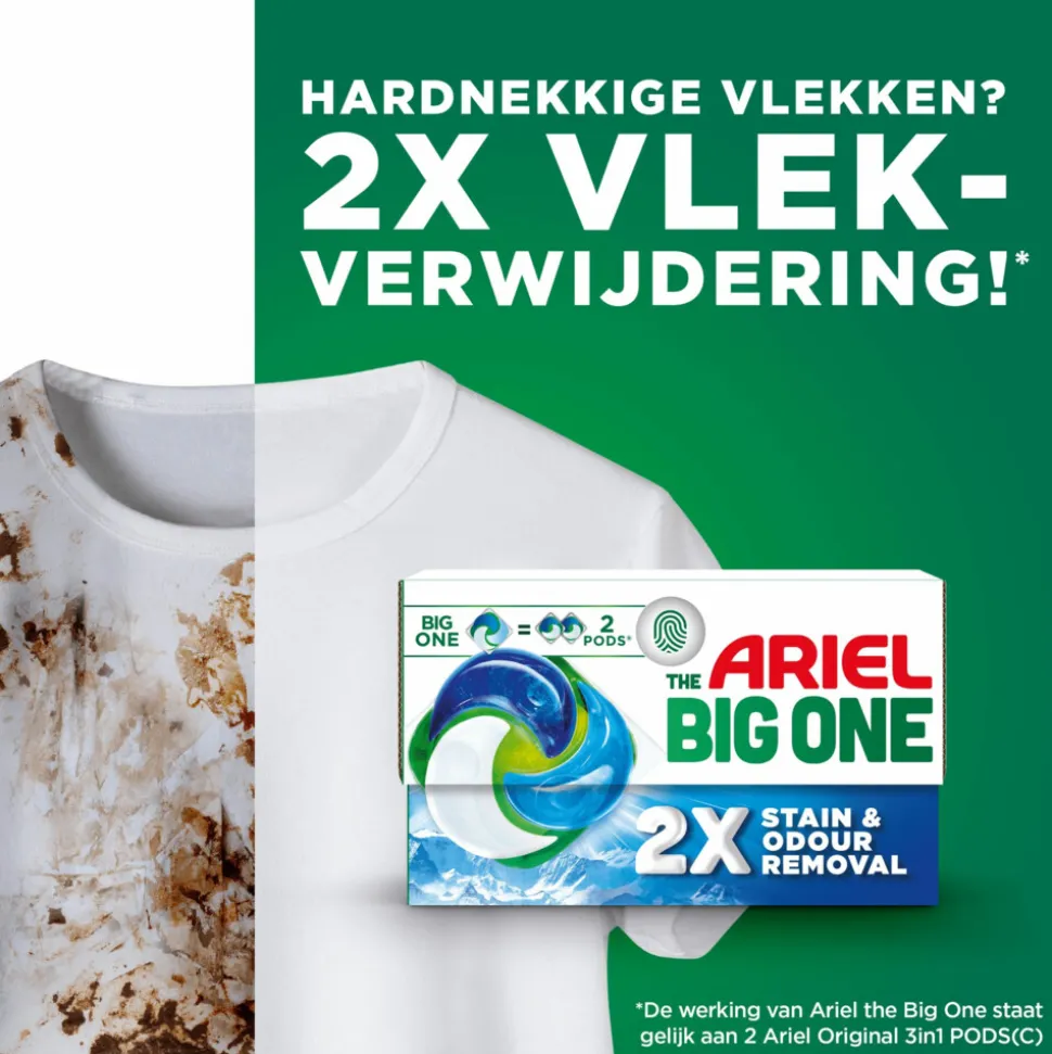 4x Ariel 3in1 Wasmiddel Pods The Big One Alpine 15 stuks