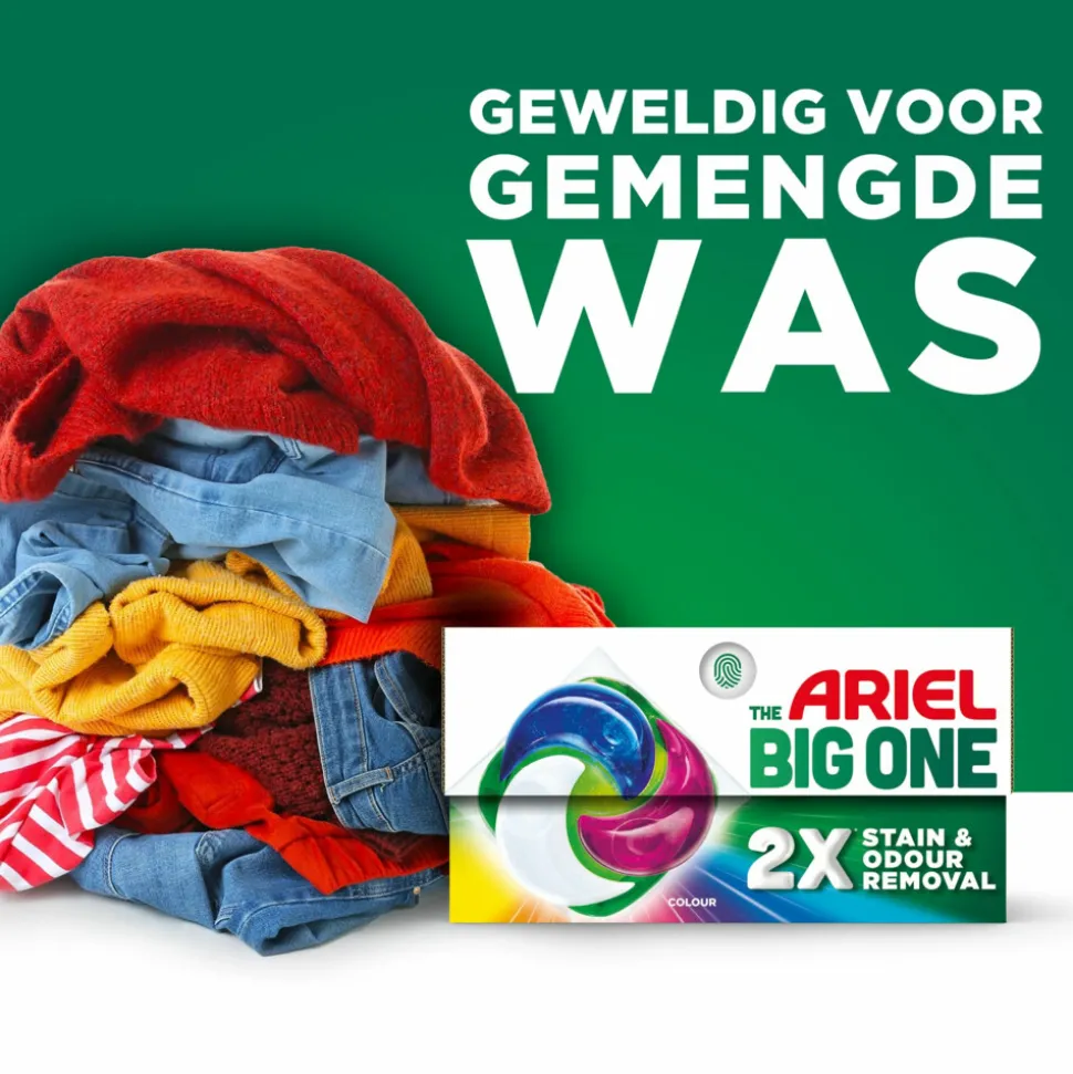 4x Ariel 3in1 Wasmiddel Pods The Big One Color 15 stuks
