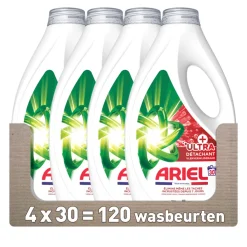 4x Ariel Vloeibaar Wasmiddel +Ultra Vlekverwijderaar 30 Wasbeurten 1350 ml