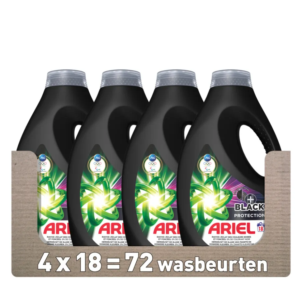 4x Ariel Vloeibaar Wasmiddel +Revita Black 18 Wasbeurten 810 ml