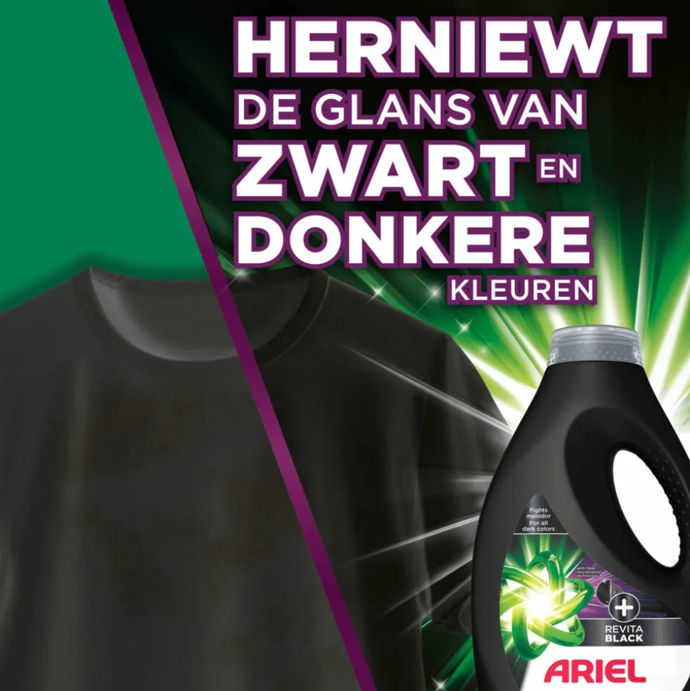 4x Ariel Vloeibaar Wasmiddel +Revita Black 18 Wasbeurten 810 ml