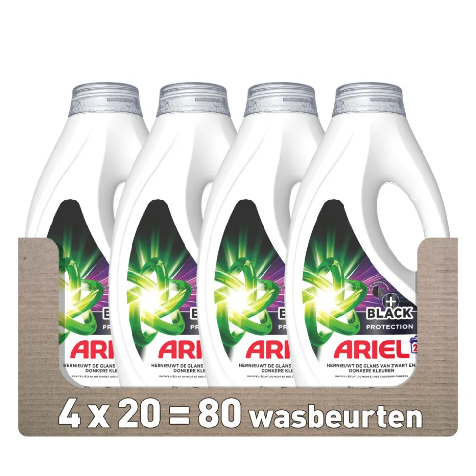 4x Ariel Vloeibaar Wasmiddel +Revita Black 20 Wasbeurten 900 ml