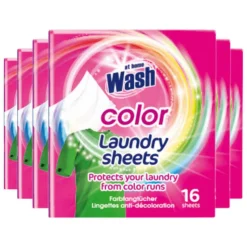 6x At Home Wasdoekjes Gekleurde Was 16 stuks