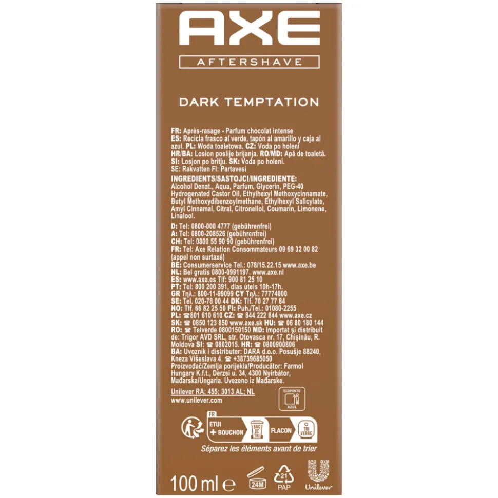 12x Axe Dark Temptation Aftershave 100 ml
