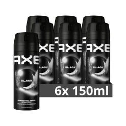 6x Axe Deodorant Bodyspray Black 150 ml
