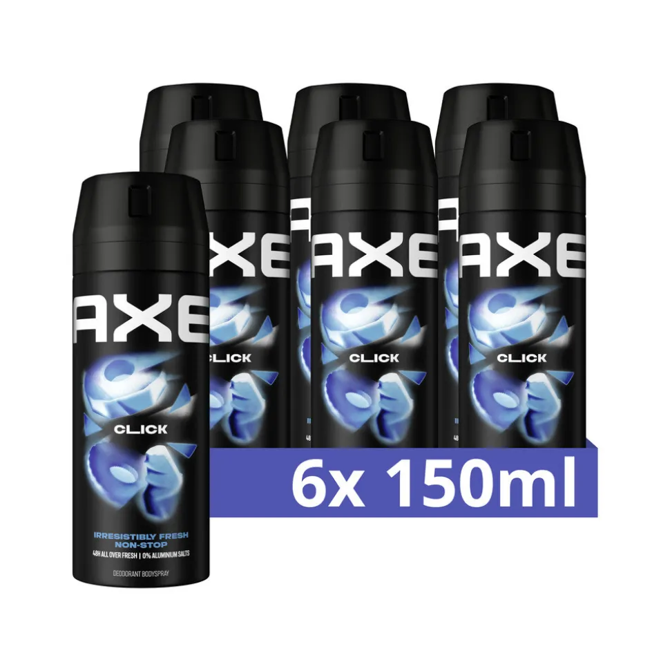 6x Axe Deodorant Bodyspray Click 150 ml