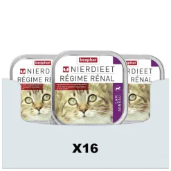 16x Beaphar Nierdieet Kattenvoer Nat Lam 100 gr