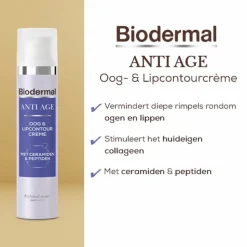 2x Biodermal Oog & Lip Contour crème Anti Age 15 ml