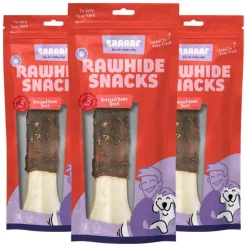 3x Braaaf Geperst Bot Hondensnack Eend 20 cm 175 gr