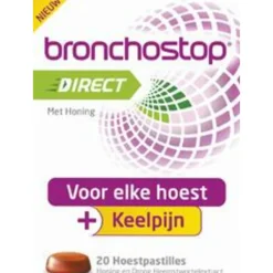 2x Bronchostop Hoestpastilles Direct Met Honing 20 stuks
