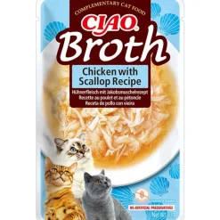 12x Ciao Broth Kattensnack Chicken & Scallop 40 gr